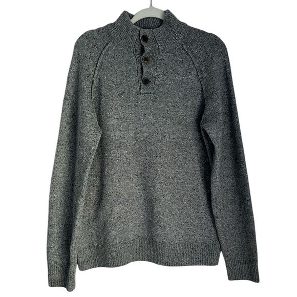 Rails Men's Harding Charcoal/Black Henley Pullover Long Sleeve Sweater Size M - Picture 1 of 10